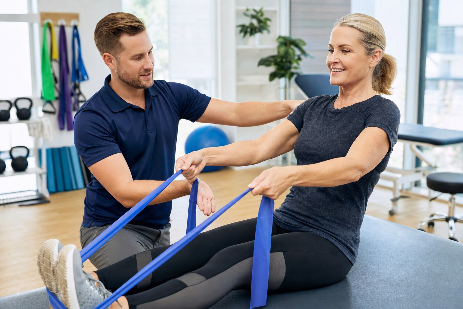 Physical therapy strengthening exercise in Boca Raton clinic